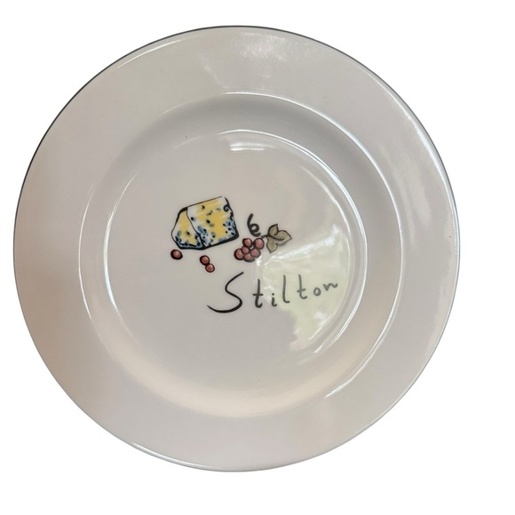 Pottery Barn 8”Cheese Plates Set of 3 Brie Gouda Stilton Appetizer Dessert - Picture 4 of 8